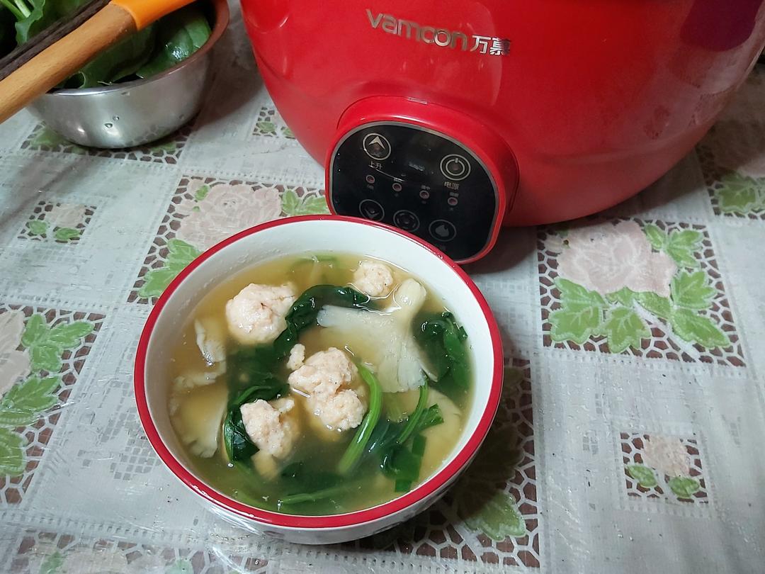 虾滑菠菜汤的做法 步骤14