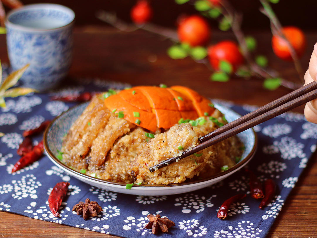 粉蒸肉(带皮猪五花,偏甜口)的做法 步骤14